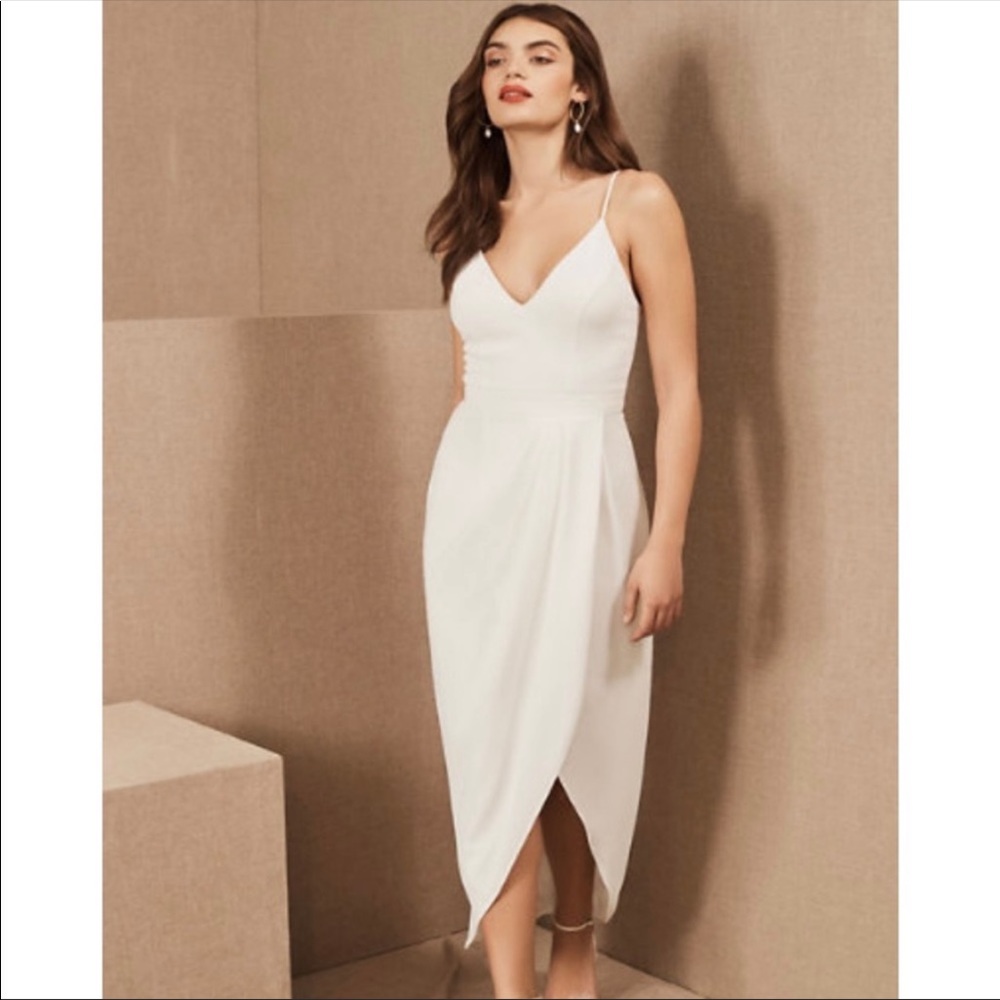BHLDN Caron V-Neck Crepe Dress